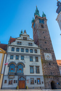 Black tower in Czech town Klatovy