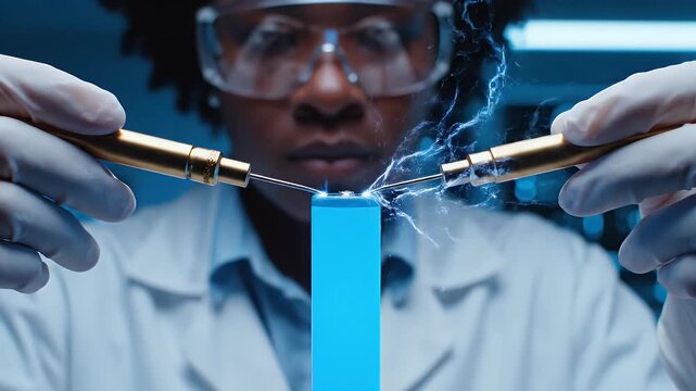 Close-up of sound architect testing electric car silence in laboratory