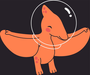 Pterodactyl Astronaut Helmet Spread Wings © wooster