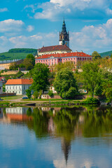 Fototapeta premium Riverside of Labe at Litomerice, Czech republic