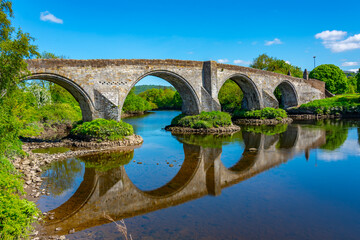 Fototapeta premium Stirling old bridge over river Forth, Scotland