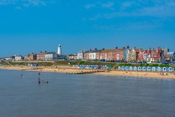 Naklejka premium Skyline of Southwold during a sunny day in England