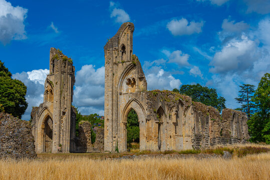 Summer day at Glastonbury Abbey in England