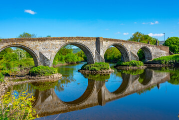 Fototapeta premium Stirling old bridge over river Forth, Scotland