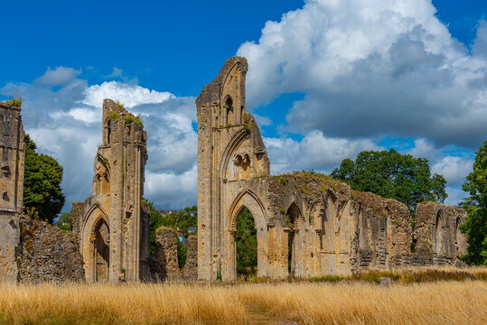 Summer day at Glastonbury Abbey in England