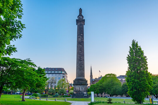 Sunset of Meliville monument in Edinburgh, Scotland