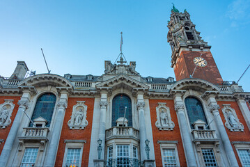 Fototapeta premium Sunset view of Colchester town hall, England