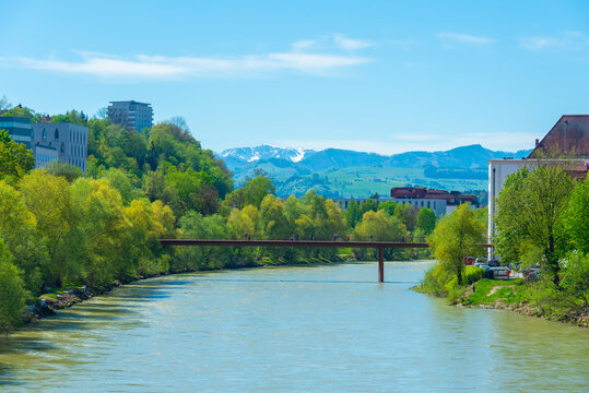 Summer day at Enns river in Austria