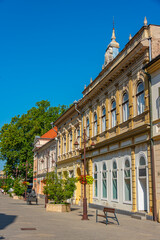 Fototapeta premium Historical houses in the old town of Kaposvar, Hungary