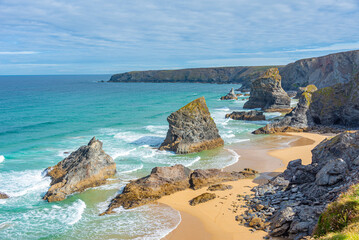 Summer day at Bedruthan Steps in England © dudlajzov