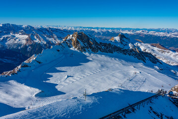 Fototapeta premium Panorama view of Kaprun ski resort in Austria