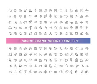 Finance Line Icons Set