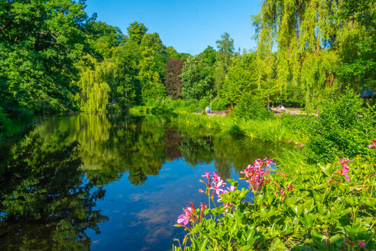 Sunny day at a park at Vsetin, Czech republic