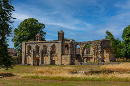 Summer day at Glastonbury Abbey in England
