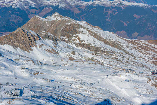 Panorama view of Kaprun ski resort in Austria