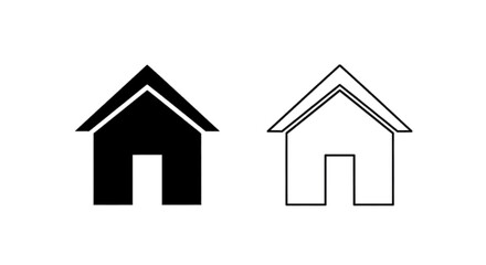 Fototapeta premium Vector illustration of set of house icons, solid and outline style symbols for home or website