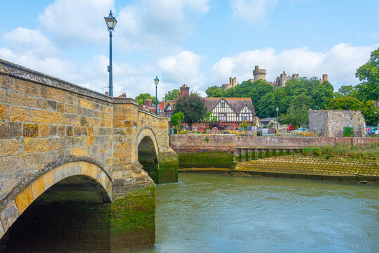 Riverside of Arun river passing through Arundel in England