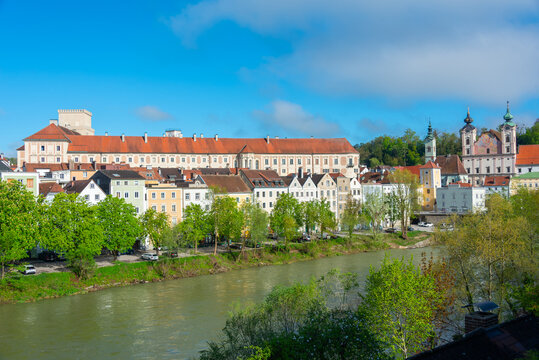 Panorama view of Austrian town Steyr