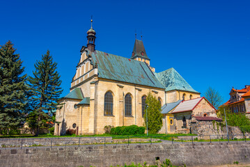 Fototapeta premium Church of the Finding of the Holy Cross in Frydlant, Czech repub