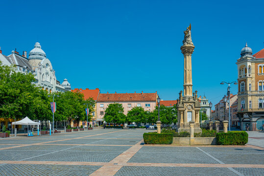 Summer day at Fo ter in Szombathely, Hungary