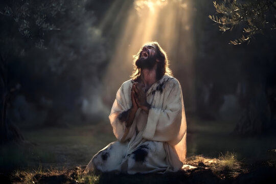 Jesus praying in agony anticipating his suffering