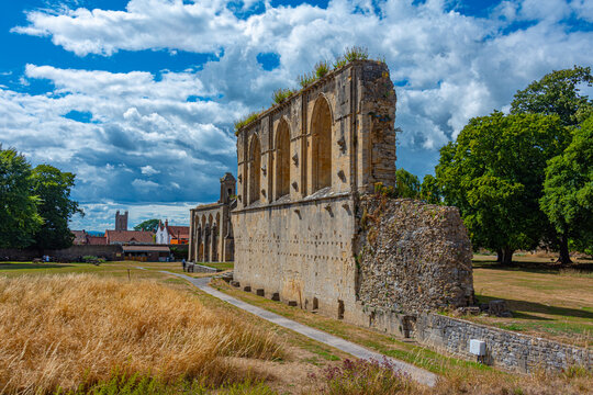 Summer day at Glastonbury Abbey in England