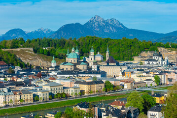 Aerial view of the Salzburg cathedral in Austria © dudlajzov