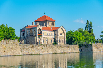 Obraz premium Tata castle viewed during a sunny day in hungary