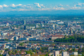 Fototapeta premium Panorama view of Linz from Postlingberg, Austria