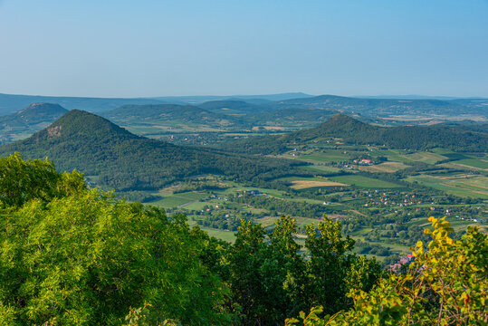 Panorama view of countryside of BakonyвЂ&ldquo;Balaton Global Geop