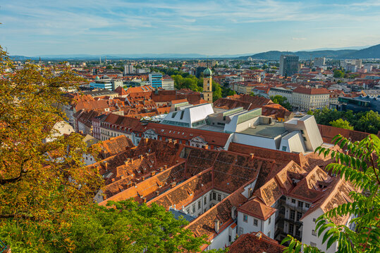 Panorama view of Graz in Austria