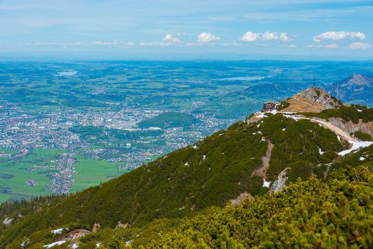 Panorama view of Austria from Untersberg mountain