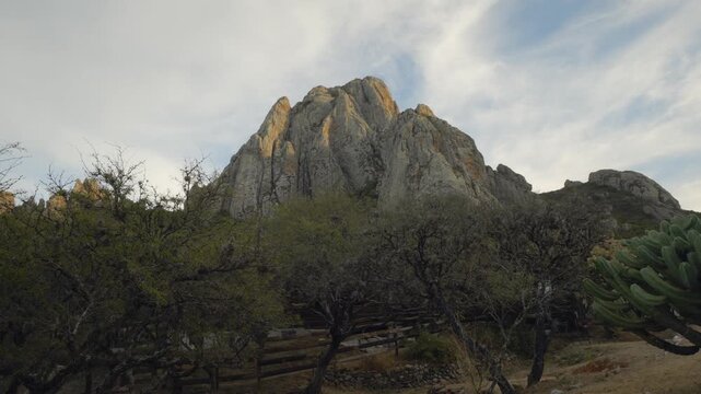 Cinematic Timelapse of Pe&ntilde;a de Bernal with Moving Clouds and Sky
