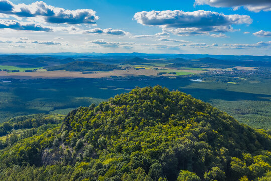 Bohemian landscape viewed from Bezdez castle in Czech republic