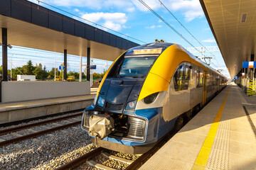 Oswiecim train station in a sunny day, Oswiecim, Poland