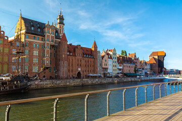 Obraz premium Old port crane in an old town in Gdansk, Poland