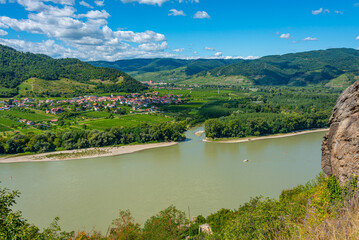 Fototapeta premium Panorama view of Rossatz village in Austria