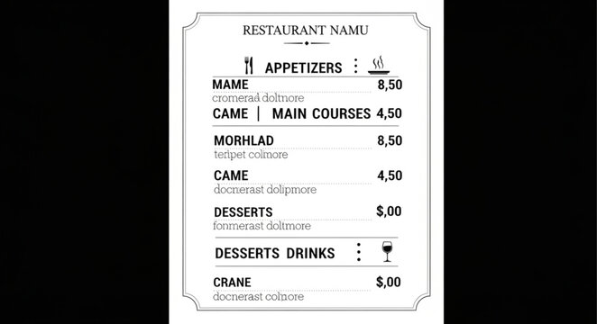 Vintage restaurant bill receipt paper.