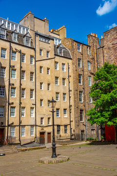 View of the Makars' Court in Edinburgh, Scotland
