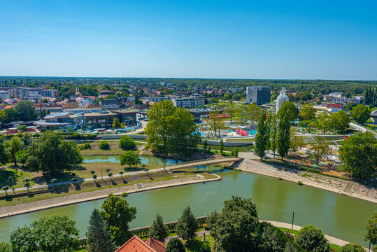 Confluence of Raba and Danube in Gyor, Hungary