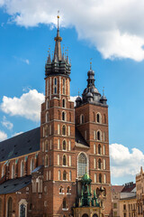 Naklejka premium St. Mary's Basilica Church in Krakow, Poland