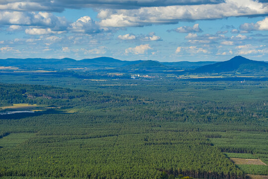 Bohemian landscape viewed from Bezdez castle in Czech republic
