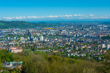 Fototapeta premium Panorama view of Linz from Postlingberg, Austria