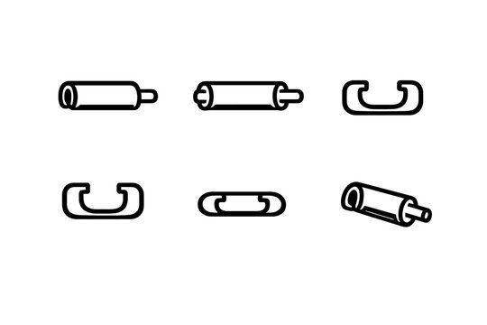 Set of mechanical spring pins and slotted roll pins for industrial engineering and hardware manufacturing applications