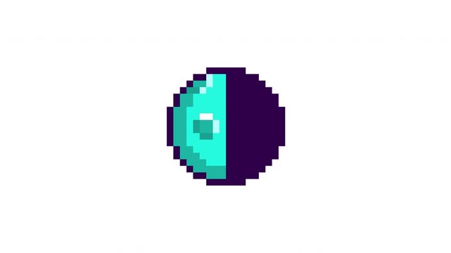 Pixel Art Lunar Cycle Seamless Loop Animation - 8-bit Moon Phases