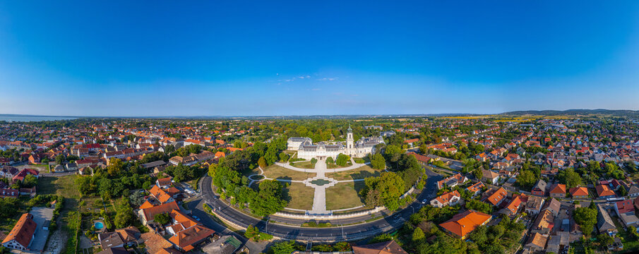 Panorama view of Festetics Palace at Keszthely in Hungary during