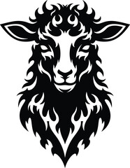 Fototapeta premium Tribal Ram Head Illustration