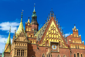 Naklejka premium Wroclaw old town hall in a sunny day, Wroclaw