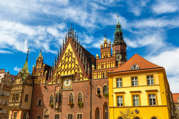 Fototapeta premium Wroclaw old town hall in a sunny day, Wroclaw