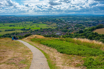 Panorama view of Glastonbury in England © dudlajzov